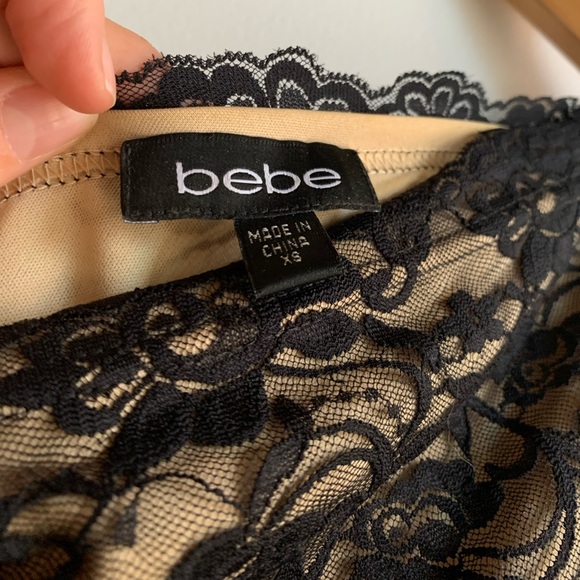 bebe lace bodycon dress with one sleeve and sequin details✨ - Picture 6 of 11